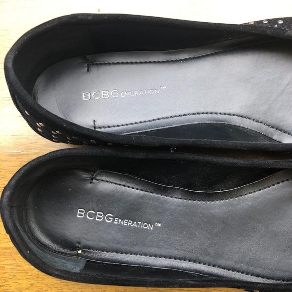 BCBGeneration Suede Black Ballet Flats Studded - Picture 3 of 7